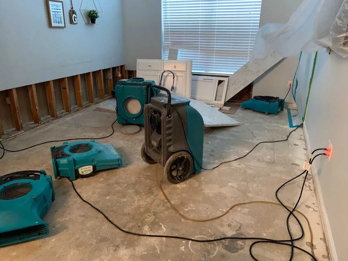 Dehumidifier in flood-cut room for Water Extraction & Removal in Arnold